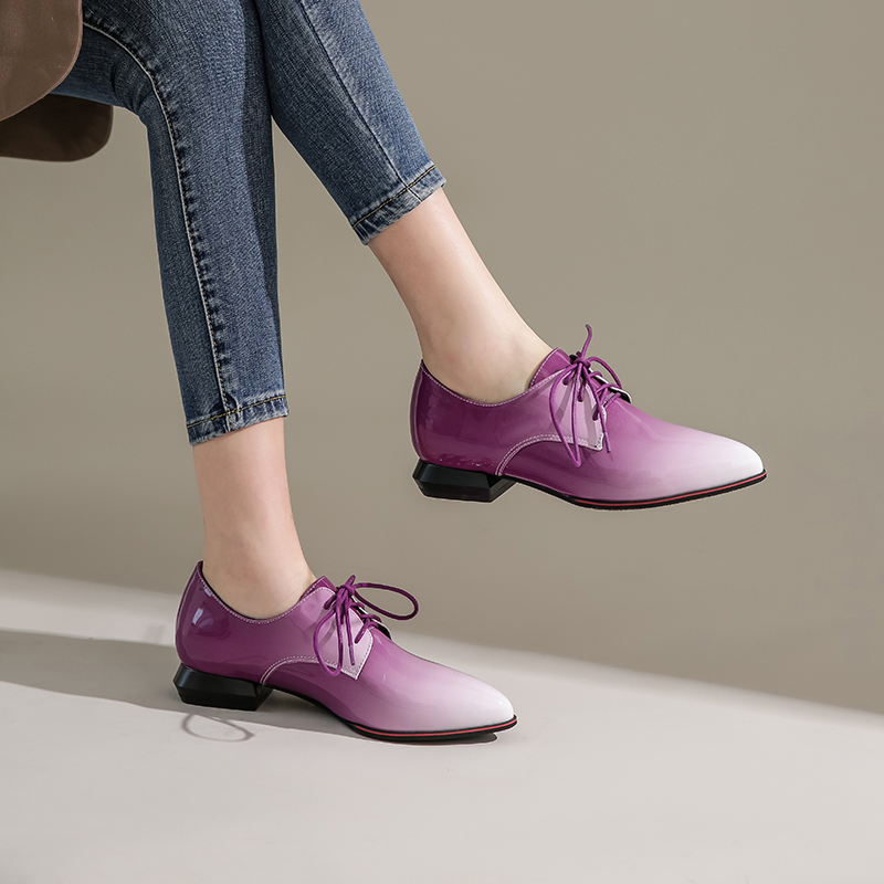 영국 여성 옥스포드 그라디언트 레드 퍼플 특허 가죽 플 - Oxford Shoes Brogue 리뷰 및 가격