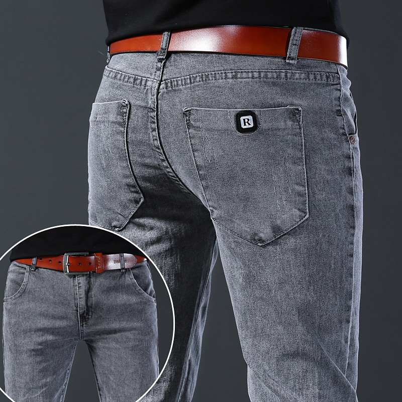 남성 슬림 탄성 그레이 청바지 패션 편안함 통기성 남성 - Men'S Fashion Grey Jeans 리뷰 및 가격