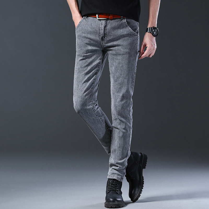 남성 슬림 탄성 그레이 청바지 패션 편안함 통기성 남성 - Men'S Fashion Grey Jeans 리뷰 및 가격