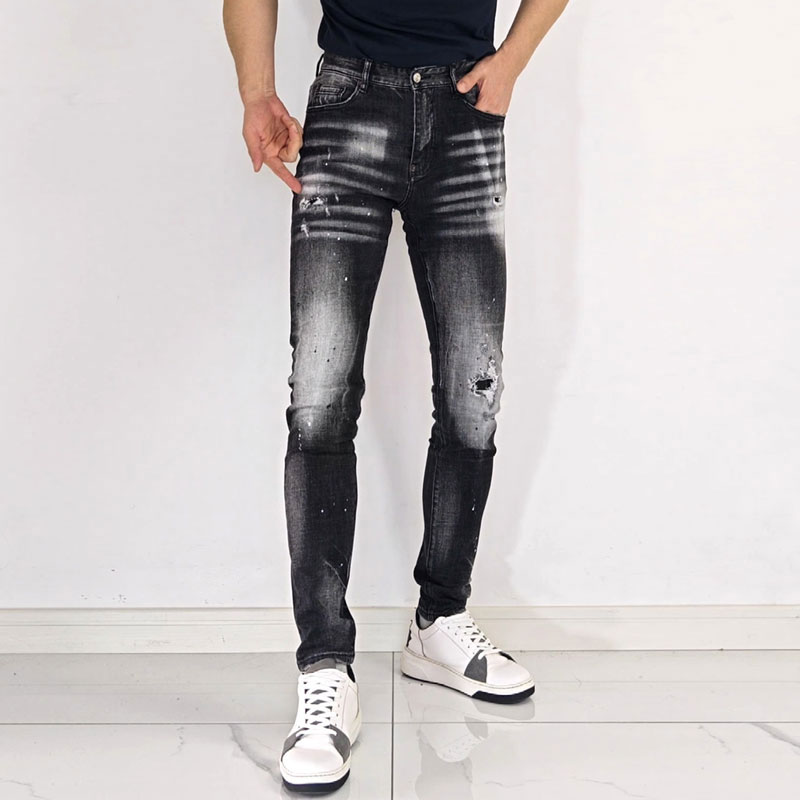남성용 하이 스트리트 힙합 그래피티 스크래치 워시 엘라 - Men'S Fashion Grey Jeans 리뷰 및 가격
