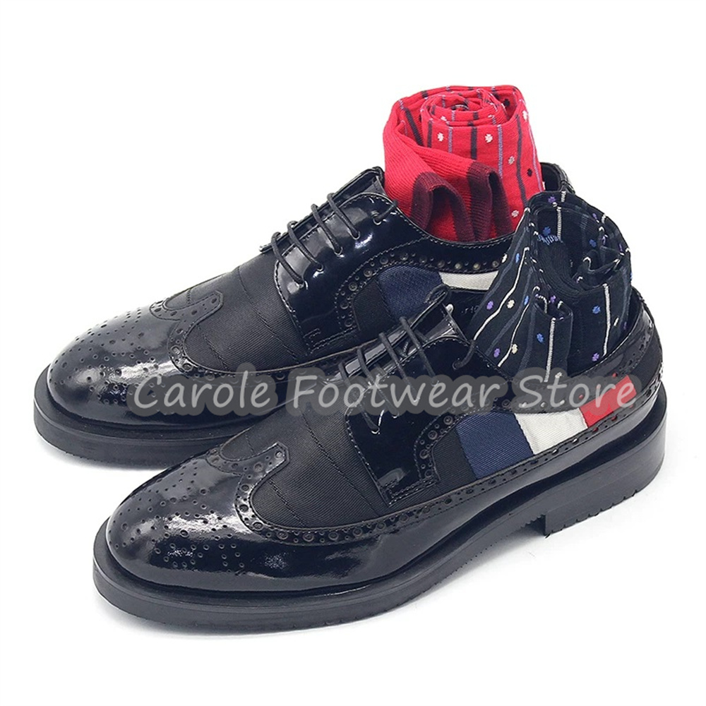 패션 믹스 컬러 카빙 레이스업 브로그 슈즈 남성용 정품 - Oxford Shoes Brogue 리뷰 및 가격