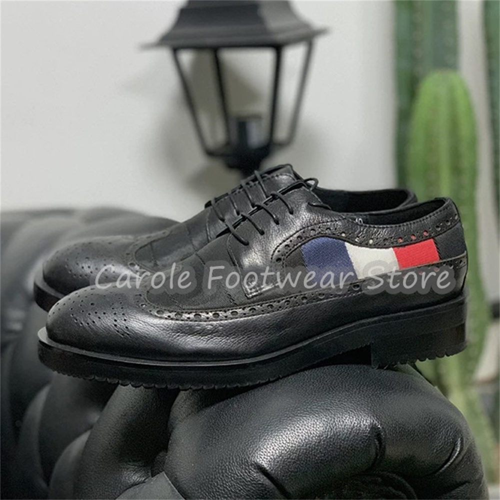 패션 믹스 컬러 카빙 레이스업 브로그 슈즈 남성용 정품 - Oxford Shoes Brogue 리뷰 및 가격