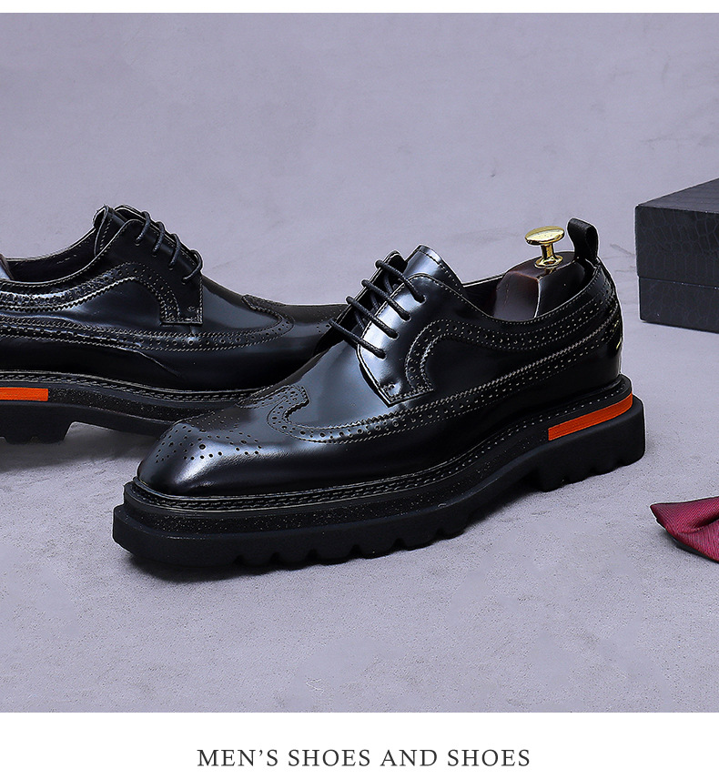 남성용 브로그 플랫폼 옥스포드 슈즈 정품 가죽 두꺼운  - Oxford Shoes Brogue 리뷰 및 가격
