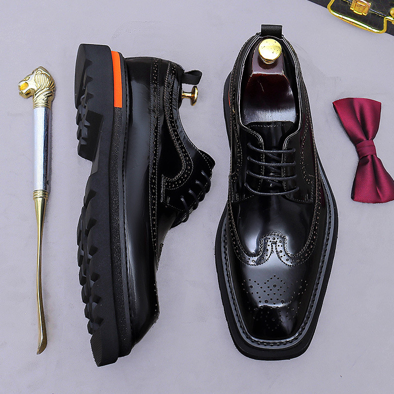 남성용 브로그 플랫폼 옥스포드 슈즈 정품 가죽 두꺼운  - Oxford Shoes Brogue 리뷰 및 가격