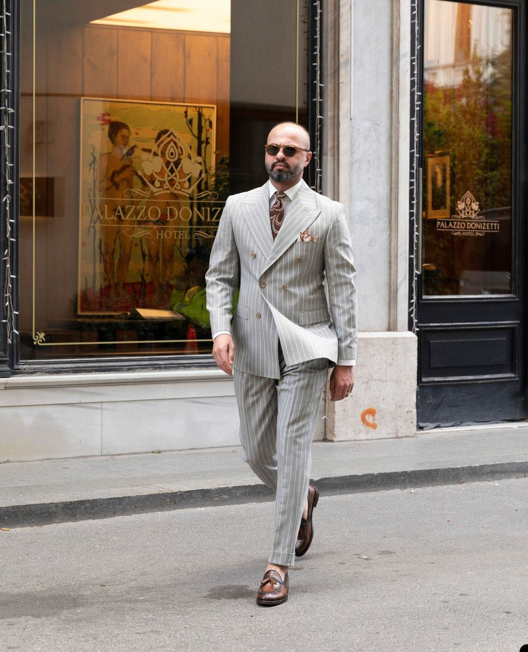 패션 남자 정장 2 조각 블레이저 핀 스트라이프 더블  - Mens Fashion Trajes 리뷰 및 가격