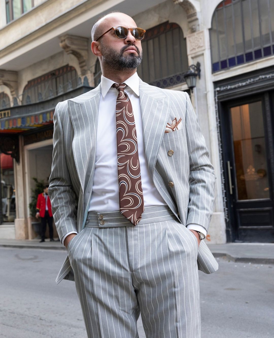 패션 남자 정장 2 조각 블레이저 핀 스트라이프 더블  - Mens Fashion Trajes 리뷰 및 가격