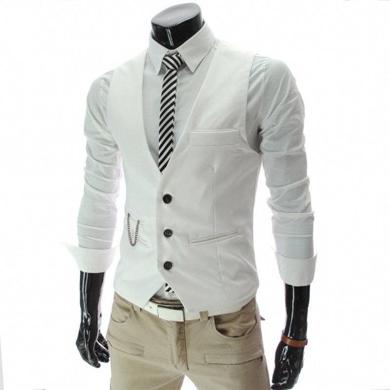 2025 브랜드 수트 베스트 남성 재킷 민소매 빈티지  - Mens Fashion Trajes 리뷰 및 가격