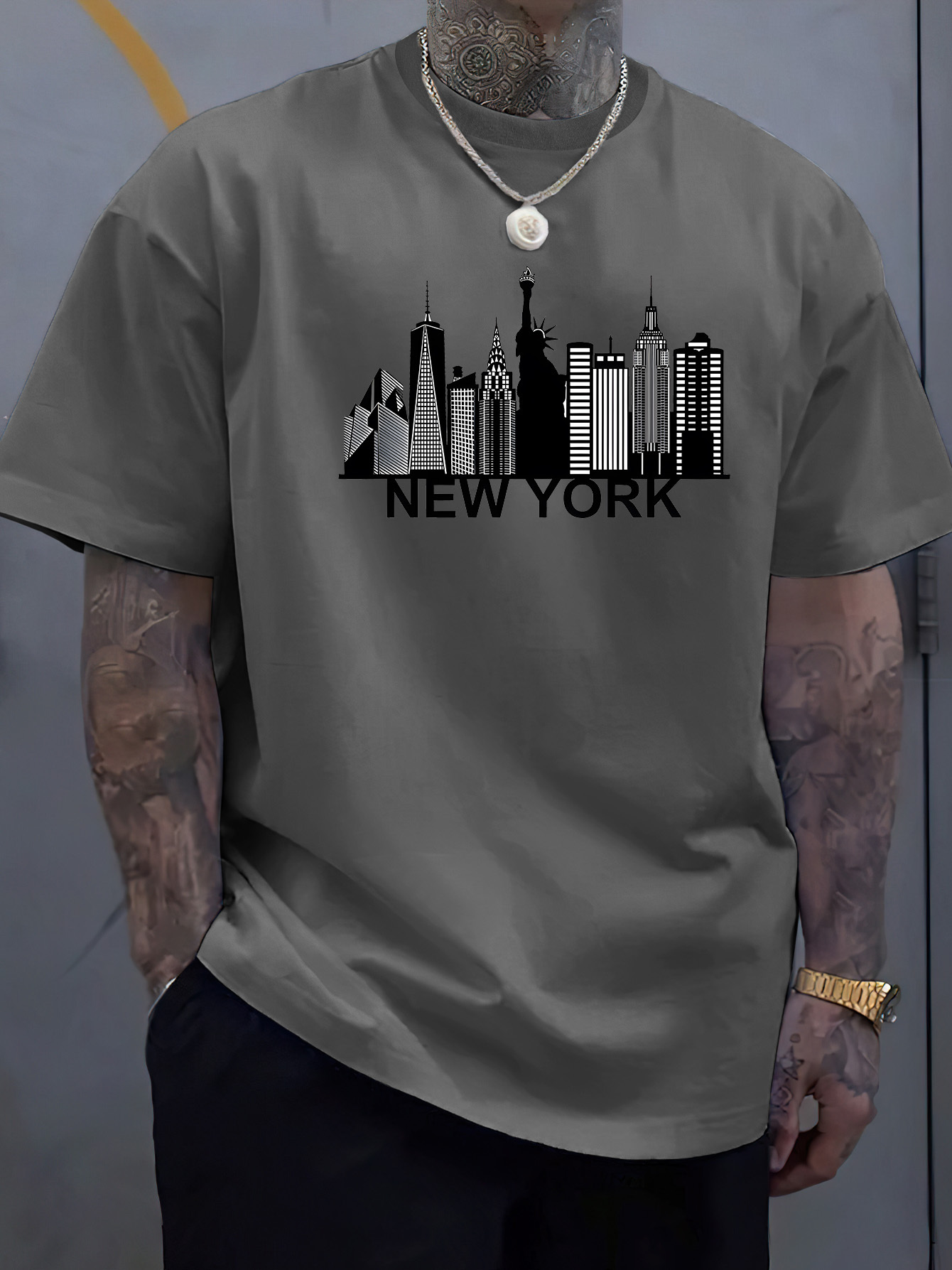 면 소재 남성용 뉴욕 시티 패턴 프린트 패셔너블 캐주얼 - York Men'S Fashion 리뷰 및 가격