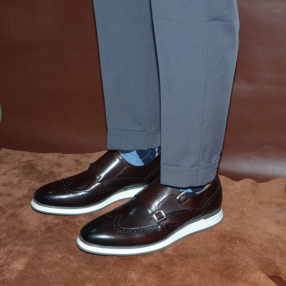 유럽 명품 남성 스니커즈 천연 가죽 몽크 스트랩 더블  - Oxford Shoes Brogue 리뷰 및 가격
