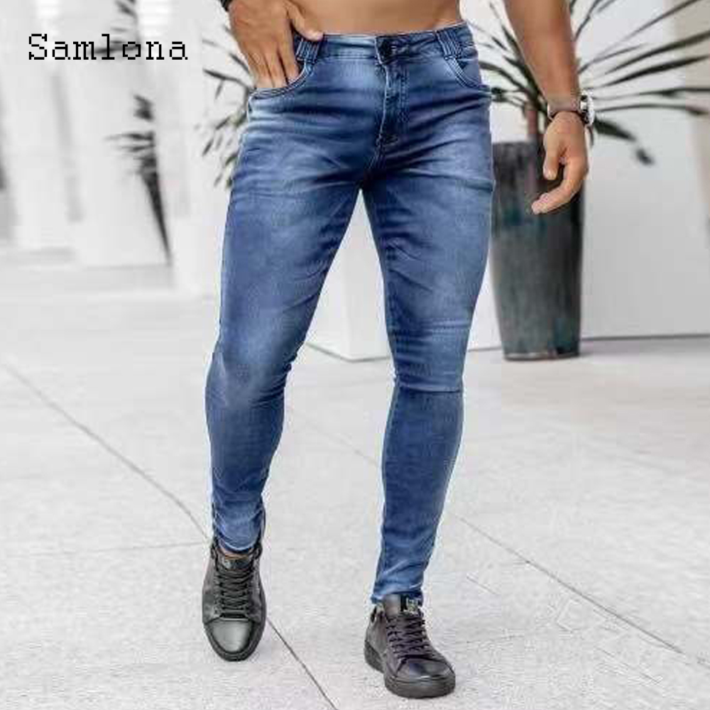 Samlona 남성용 스키니 데님 청바지, 남성용 스트 - Men'S Fashion Grey Jeans 리뷰 및 가격