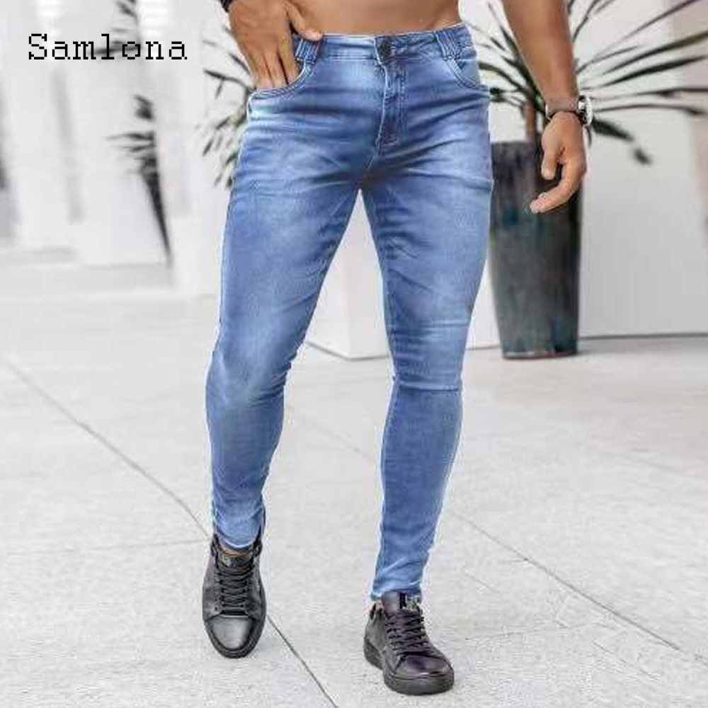 Samlona 남성용 스키니 데님 청바지, 남성용 스트 - Men'S Fashion Grey Jeans 리뷰 및 가격