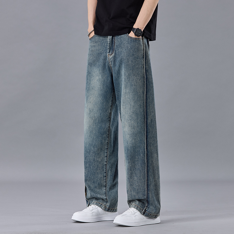남성용 경량 빈티지 워싱 배기 진 루즈핏 와이드 레그  - Men'S Fashion With Baggy Jeans 리뷰 및 가격