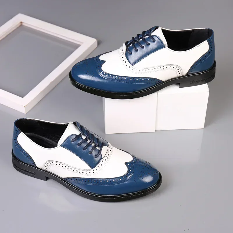 혼합 색상 남성 정장 신발 레트로 남성 가죽 신발 비즈 - Oxford Shoes Brogue 리뷰 및 가격