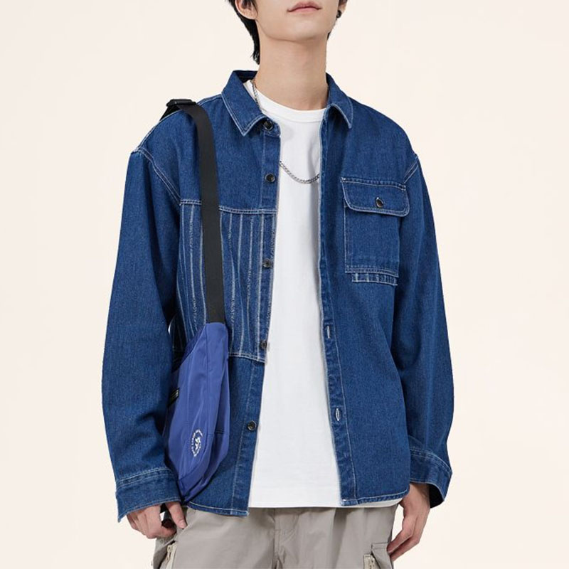 남성용 한국 시크 턴다운 칼라 포켓 데님 재킷, 용수철 - Men'S Fashion Now 리뷰 및 가격