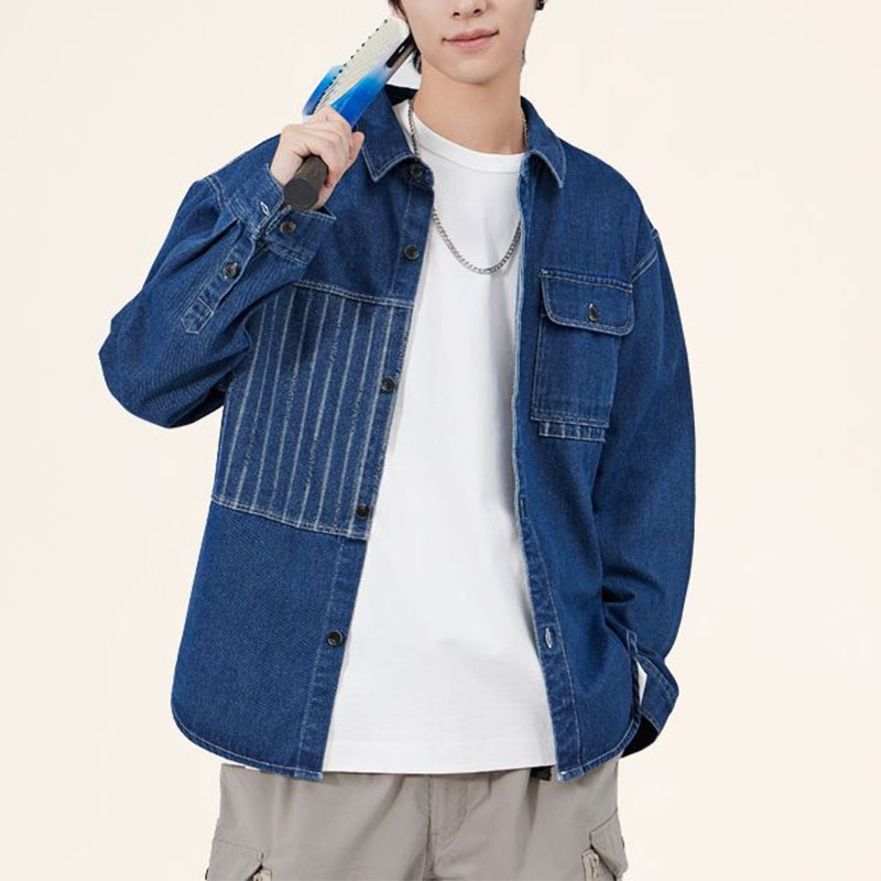 남성용 한국 시크 턴다운 칼라 포켓 데님 재킷, 용수철 - Men'S Fashion Now 리뷰 및 가격