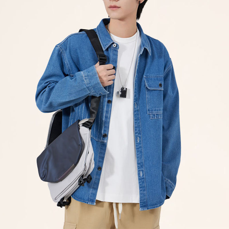 남성용 한국 시크 턴다운 칼라 포켓 데님 재킷, 용수철 - Men'S Fashion Now 리뷰 및 가격