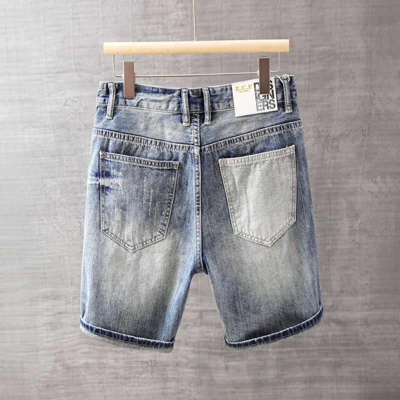 남성용 짧은 청바지 바지 포켓 세탁 블루 남성 데님 반 - Men'S Fashion Linen Pants 리뷰 및 가격
