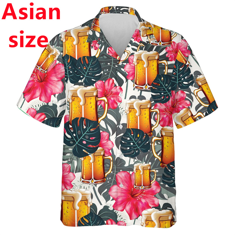 남성용 새 맥주 애호가 셔츠, 하라주쿠 패션 하와이안  - Men'S Fashion Lk 리뷰 및 가격