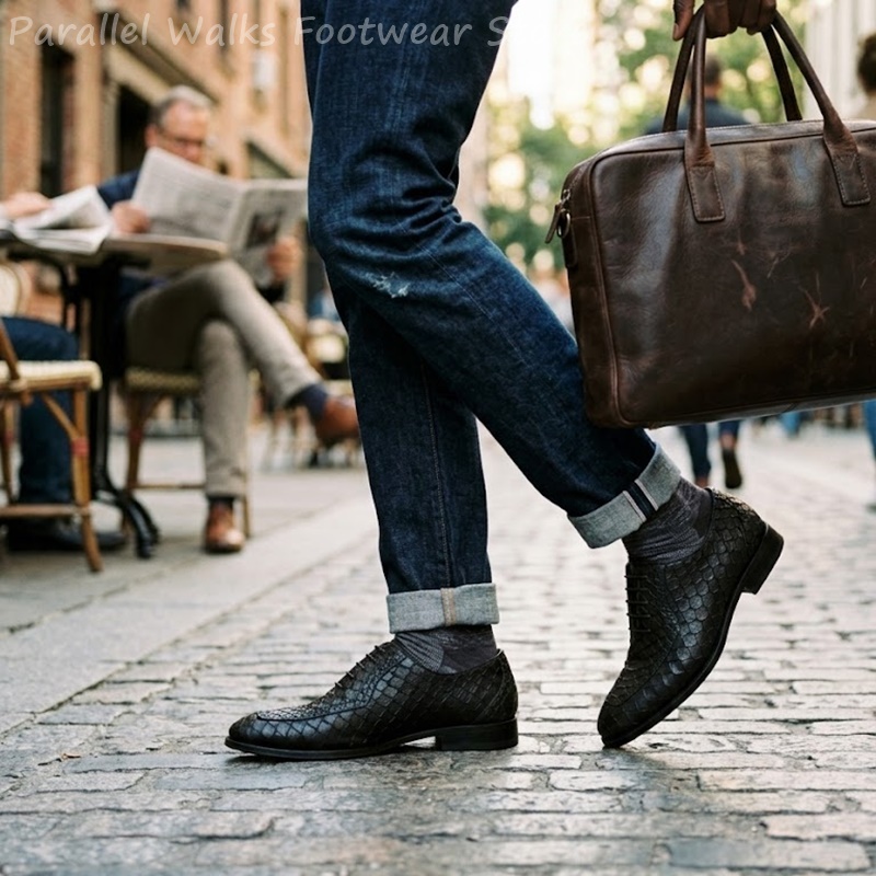 사르토리얼 남성 옥스퍼드 슈즈, 물고기 비늘 무늬 엠보 - Oxford Shoes Brogue 리뷰 및 가격