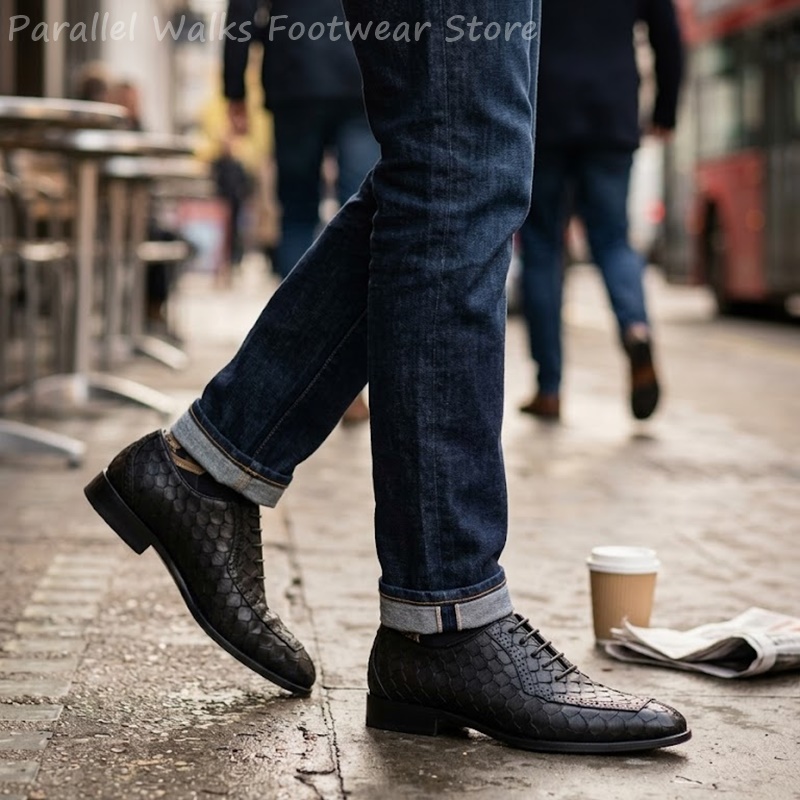 사르토리얼 남성 옥스퍼드 슈즈, 물고기 비늘 무늬 엠보 - Oxford Shoes Brogue 리뷰 및 가격
