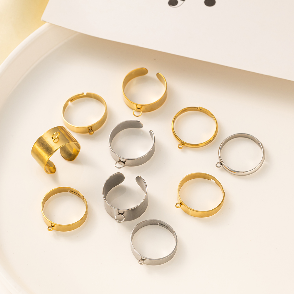 5 개/몫 스테인레스 스틸 골드 컬러 오픈 조절 반지  - Men'S Fashion Rings 리뷰 및 가격