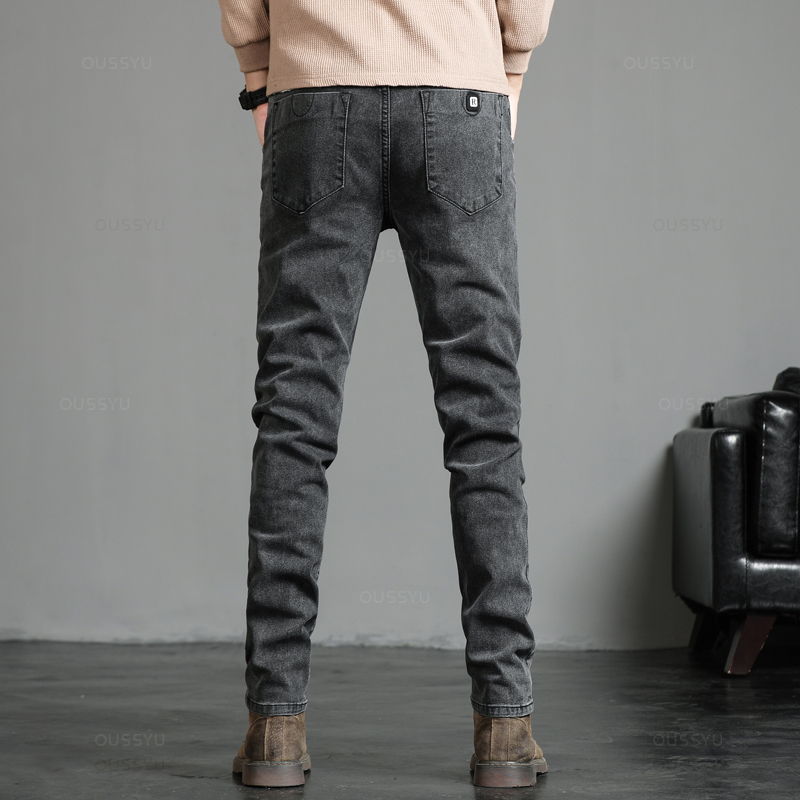 가을 겨울 코튼 남성 클래식 패션 회색 청바지 캐주얼  - Men'S Fashion Grey Jeans 리뷰 및 가격