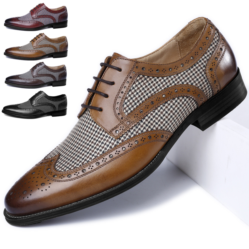 남성용 옥스포드 비즈니스 신발, 부드러운 가죽 캐주얼  - Oxford Shoes Brogue 리뷰 및 가격